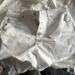 White jean shorts